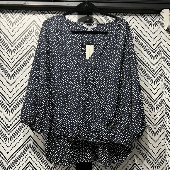 Collective Concepts Tops - Collective Concepts Polka Dot Wrap Top Size XL
